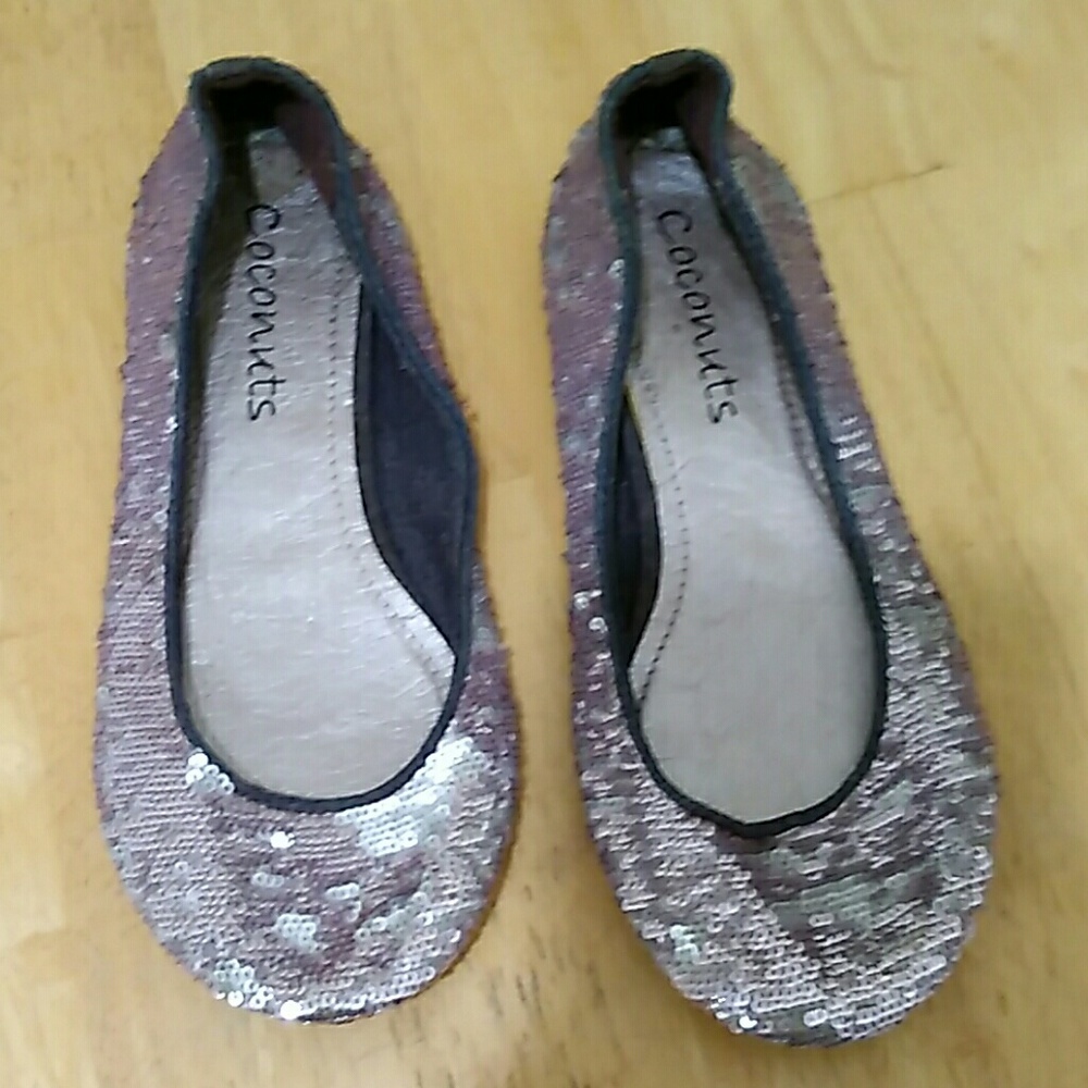 Sequined Purple and Silver Flats